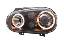 Load image into Gallery viewer, VW Golf 4 (1J) OE+ Black Angel Eyes Headlights- (1998-2003)