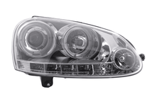 Load image into Gallery viewer, VW Golf 5 (Mk5) Chrome LED Angel Eye Headlights - (2003-2008)