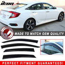 Load image into Gallery viewer, Fits 16-21 Civic X 10th Gen Sedan Roof Spoiler OE Window Visor ABS