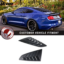 Load image into Gallery viewer, 2015-2023 Ford Mustang IKON Unpainted Black Side Window Louvers ABS